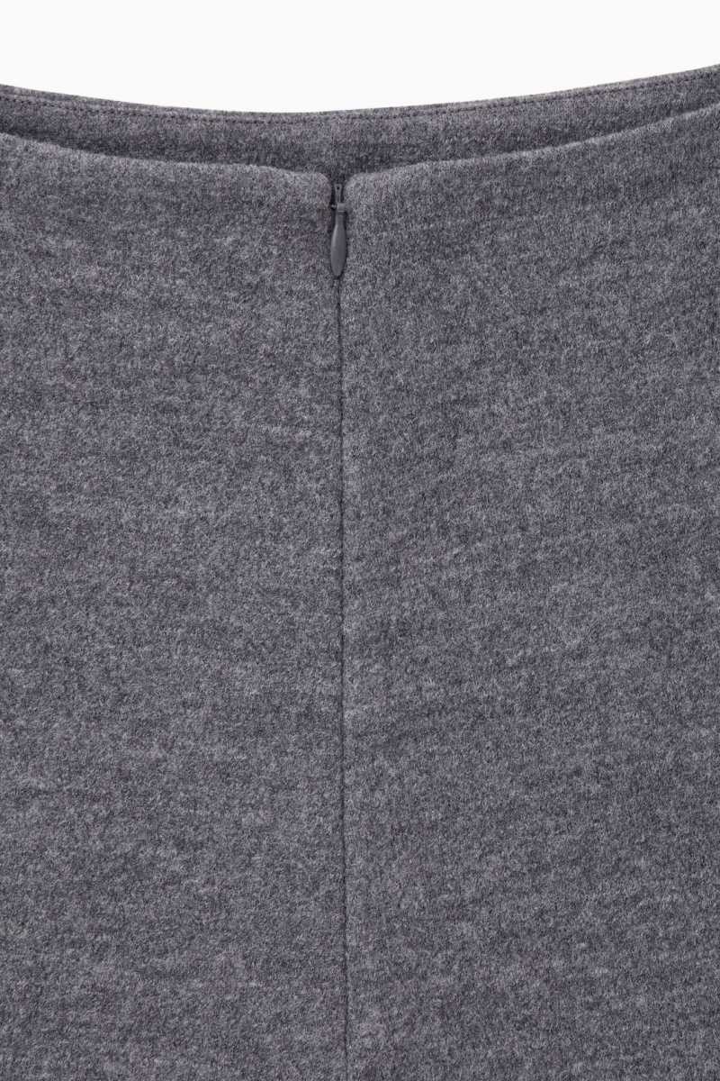 Dark Grey Women's COS Boiled-Wool Mini Skirts | 436198DQM