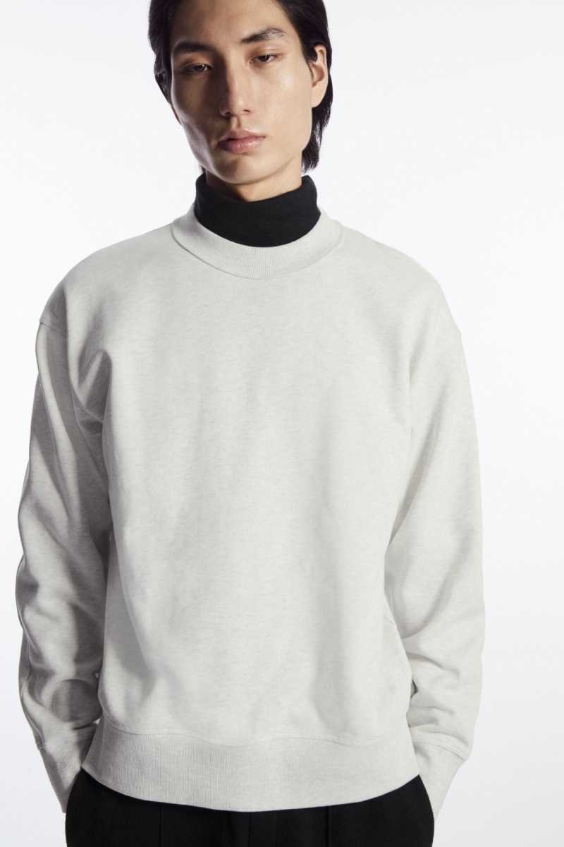 Grey Men's COS Mock-Neck Sweatshirts | 906318TBU