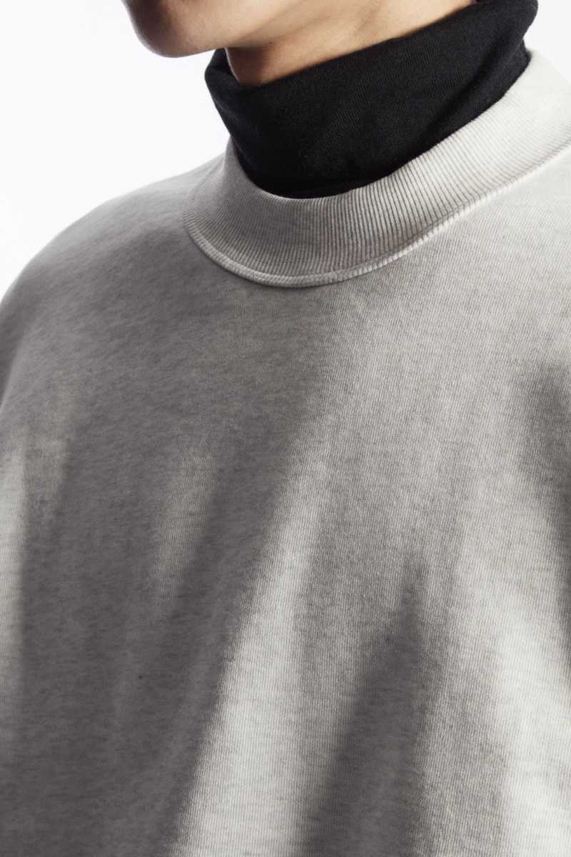 Grey Men's COS Mock-Neck Sweatshirts | 906318TBU