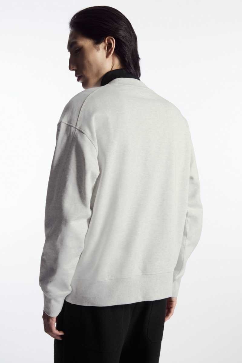 Grey Men's COS Mock-Neck Sweatshirts | 906318TBU