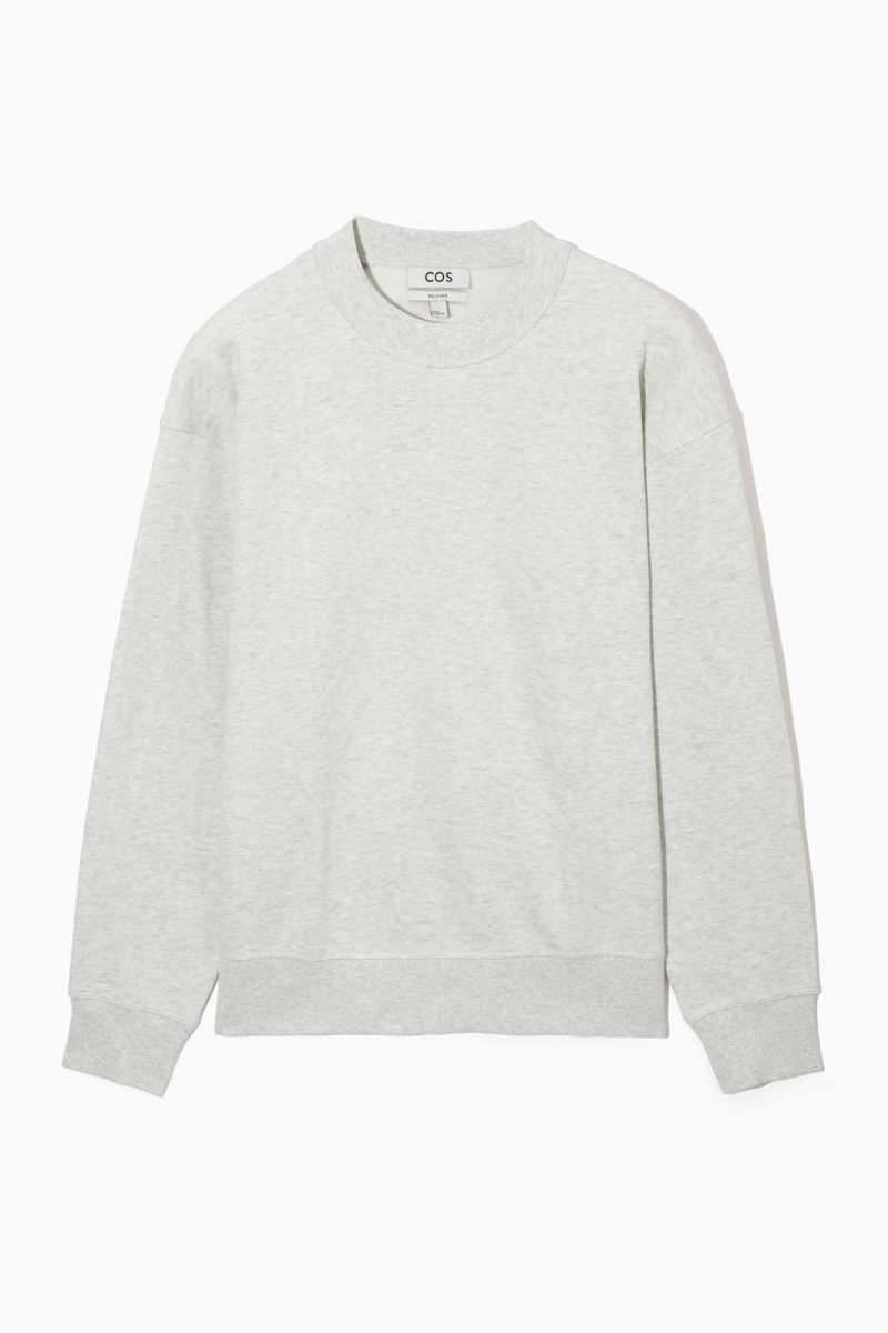 Grey Men's COS Mock-Neck Sweatshirts | 906318TBU