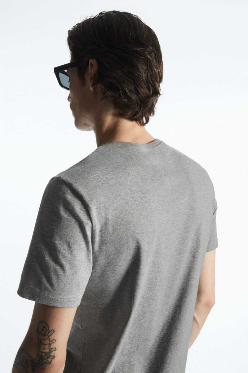 Grey Men's COS The Extra Fine T-Shirt | 297834DGW