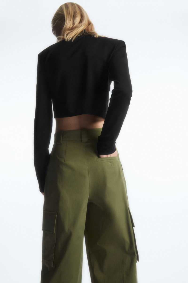 Khaki Women's COS Wide-Leg Cargo Pants | 208514OQT