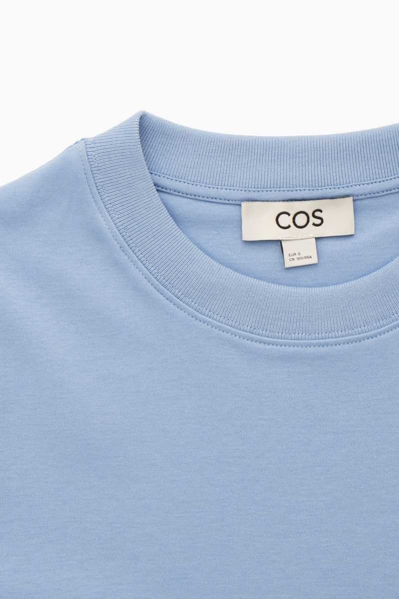 Light Blue Women's COS The Clean Cut T-Shirt | 615278CHO