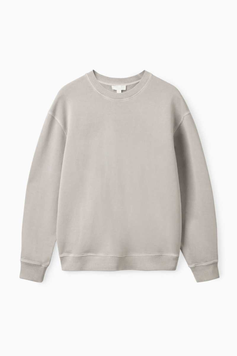 Light Grey Men\'s COS Relaxed-Fit Sweatshirts | 413826QSL