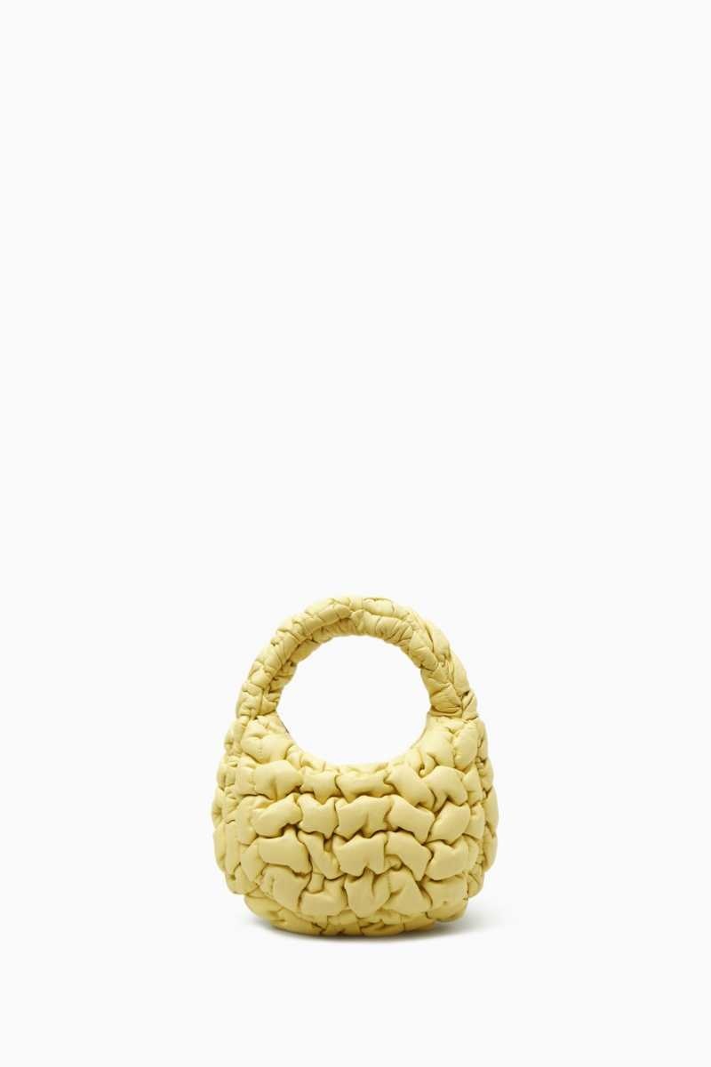 Light Yellow Women's COS Quilted Micro Leather Mini Bag | 152906JBU