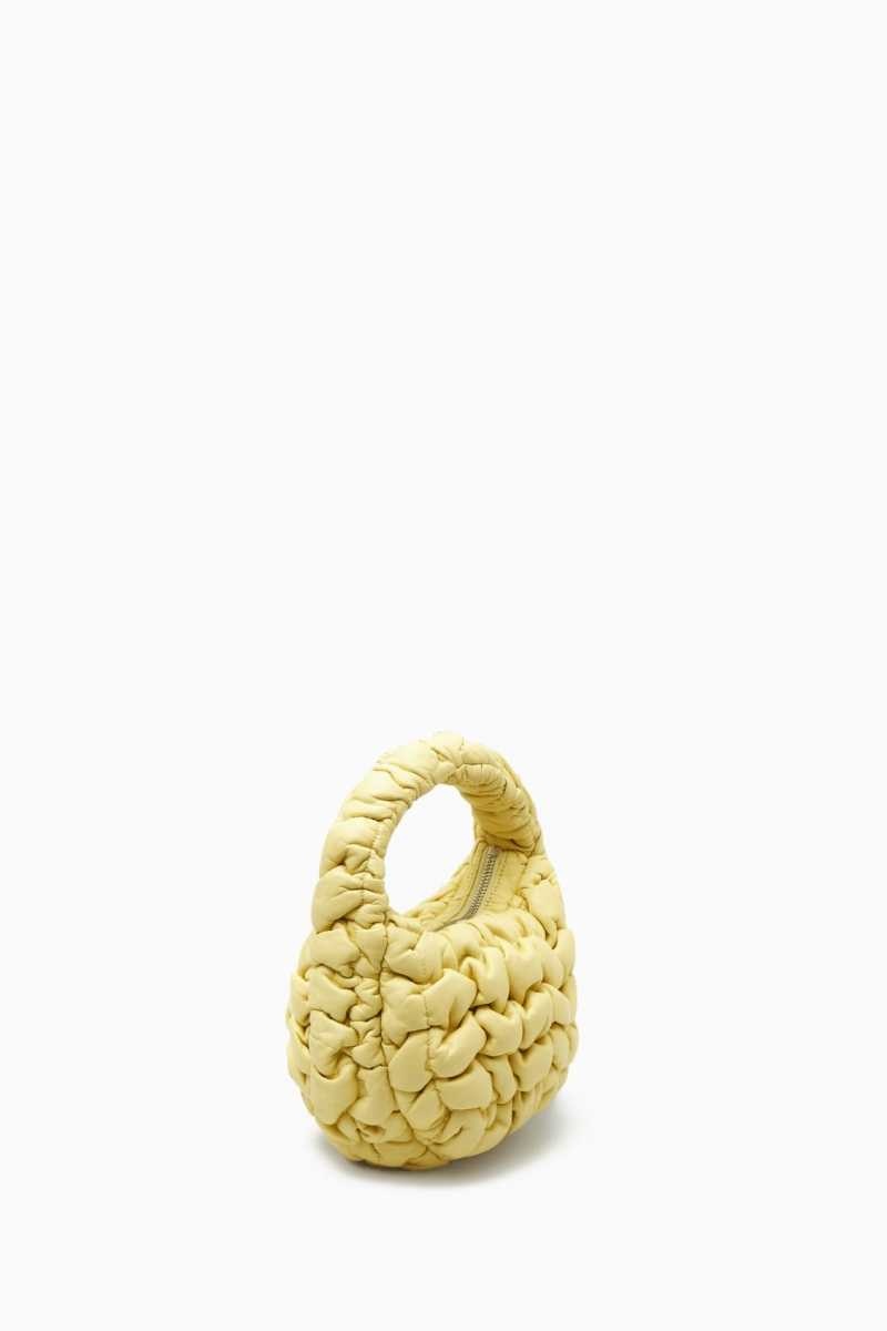 Light Yellow Women's COS Quilted Micro Leather Mini Bag | 152906JBU