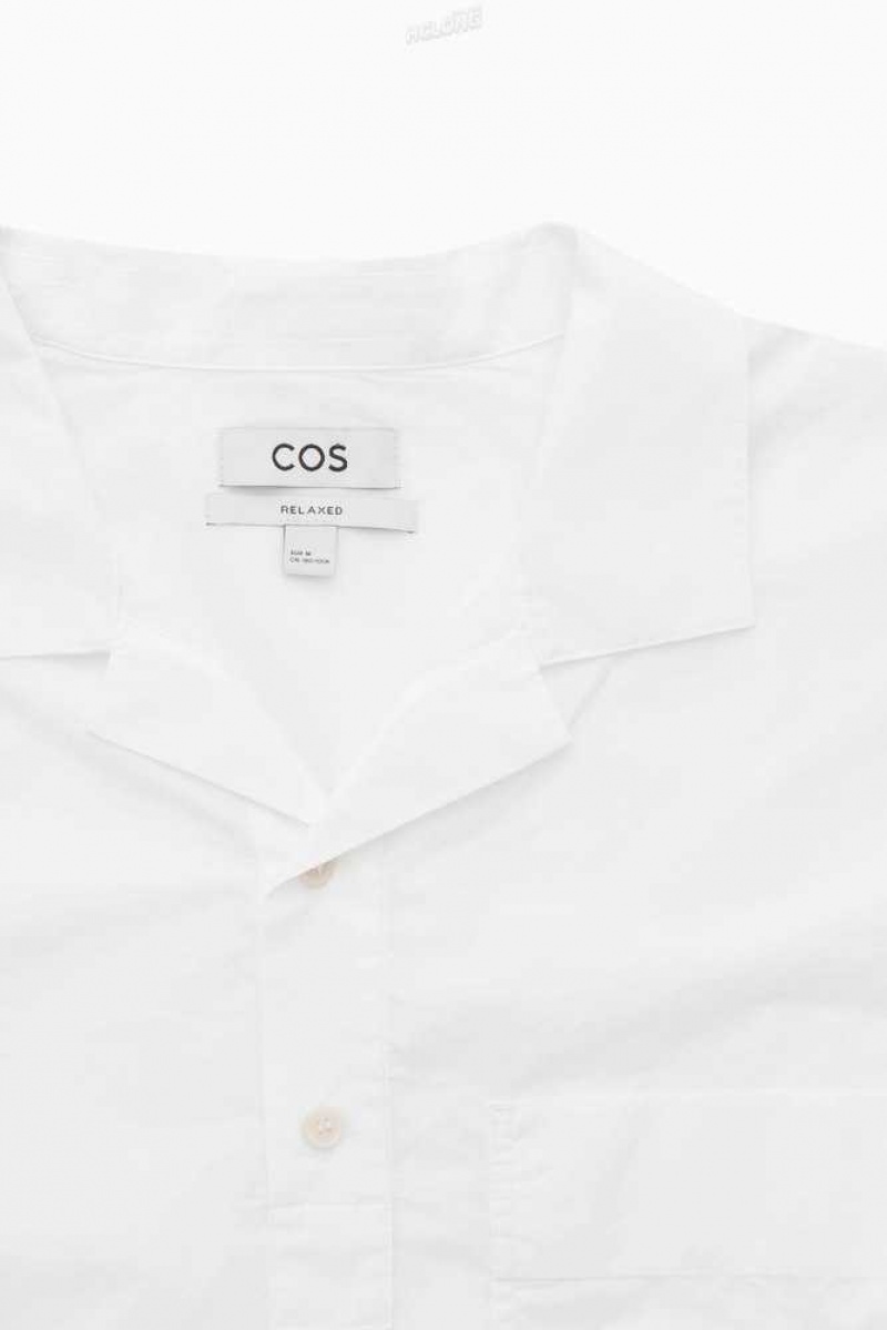 Men's COS Half-Placket Short-Sleeved Shirt Shirts | 428609VEA