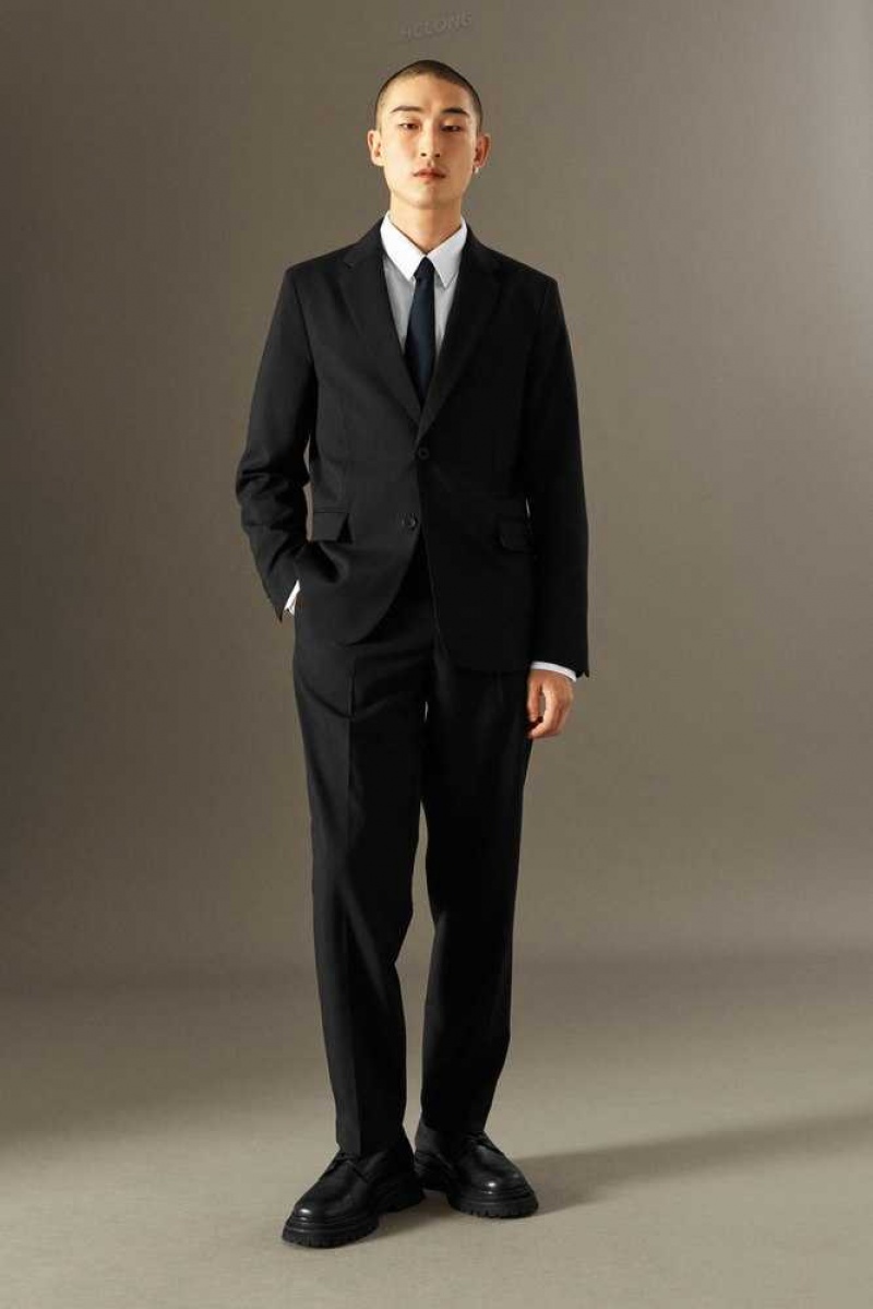 Men's COS Tailored Wool-Hopsack Pants - Straight Suit Pants | 583602QWT