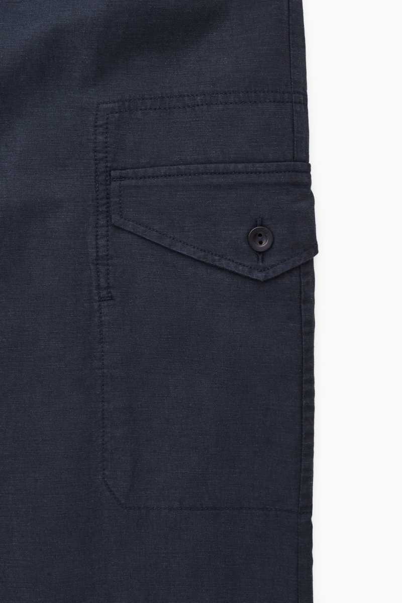 Navy Women's COS Lightweight Drawstring Cargo Pants | 496850VTO