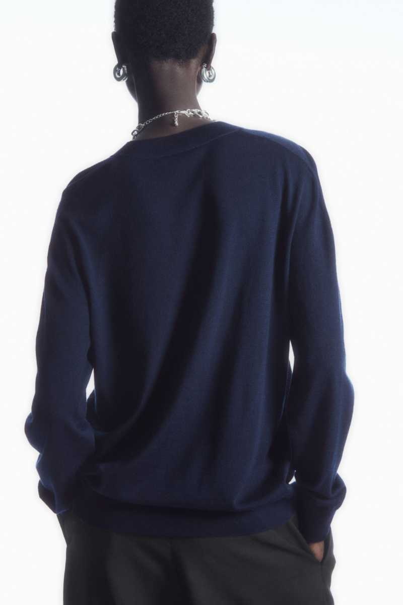 Navy Women's COS Merino Wool Jumpers | 675389HNQ