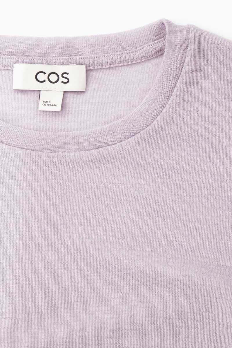 Purple Women's COS Crew-Neck Merino Wool Top Sweaters | 560293VBW