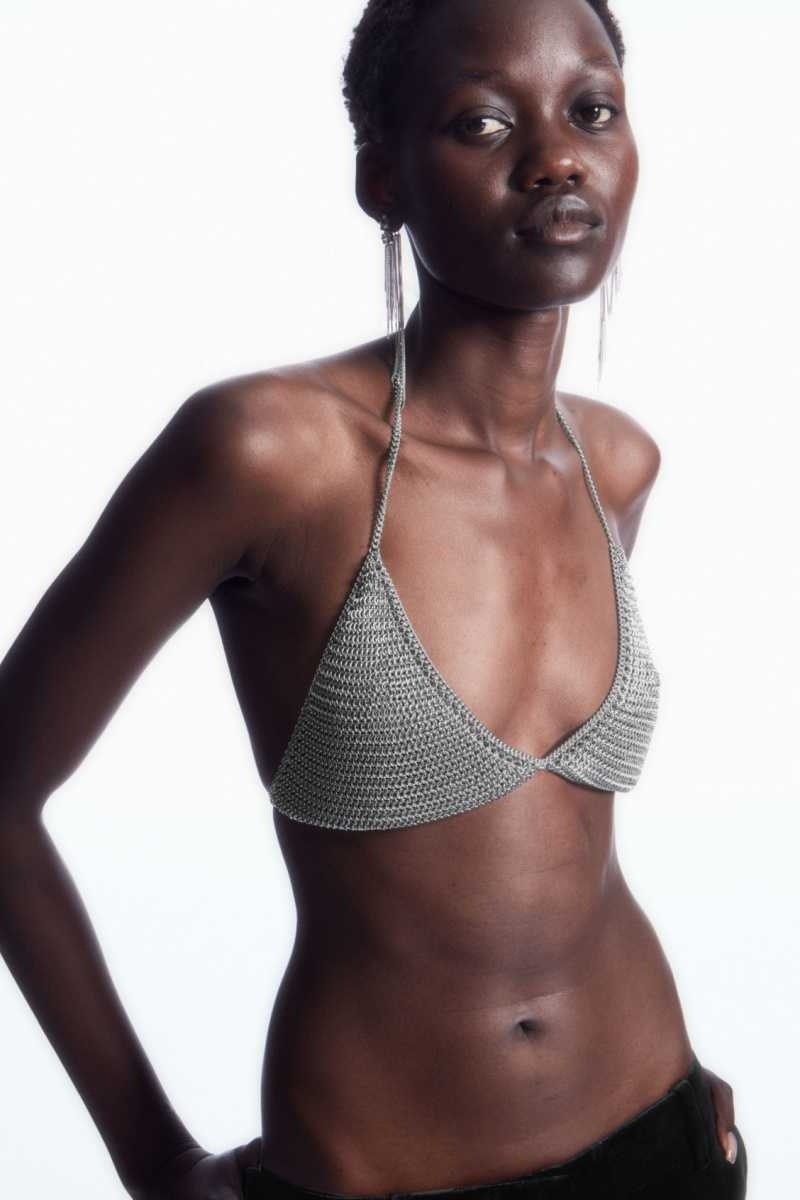 Silver Women's COS Chainmail Triangle Bras | 925843SOR