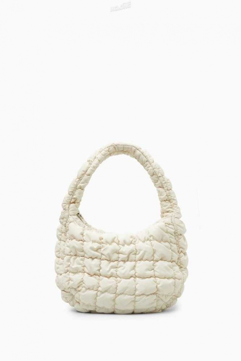 White Women's COS Quilted Mini Bag Bags | 769138MFT