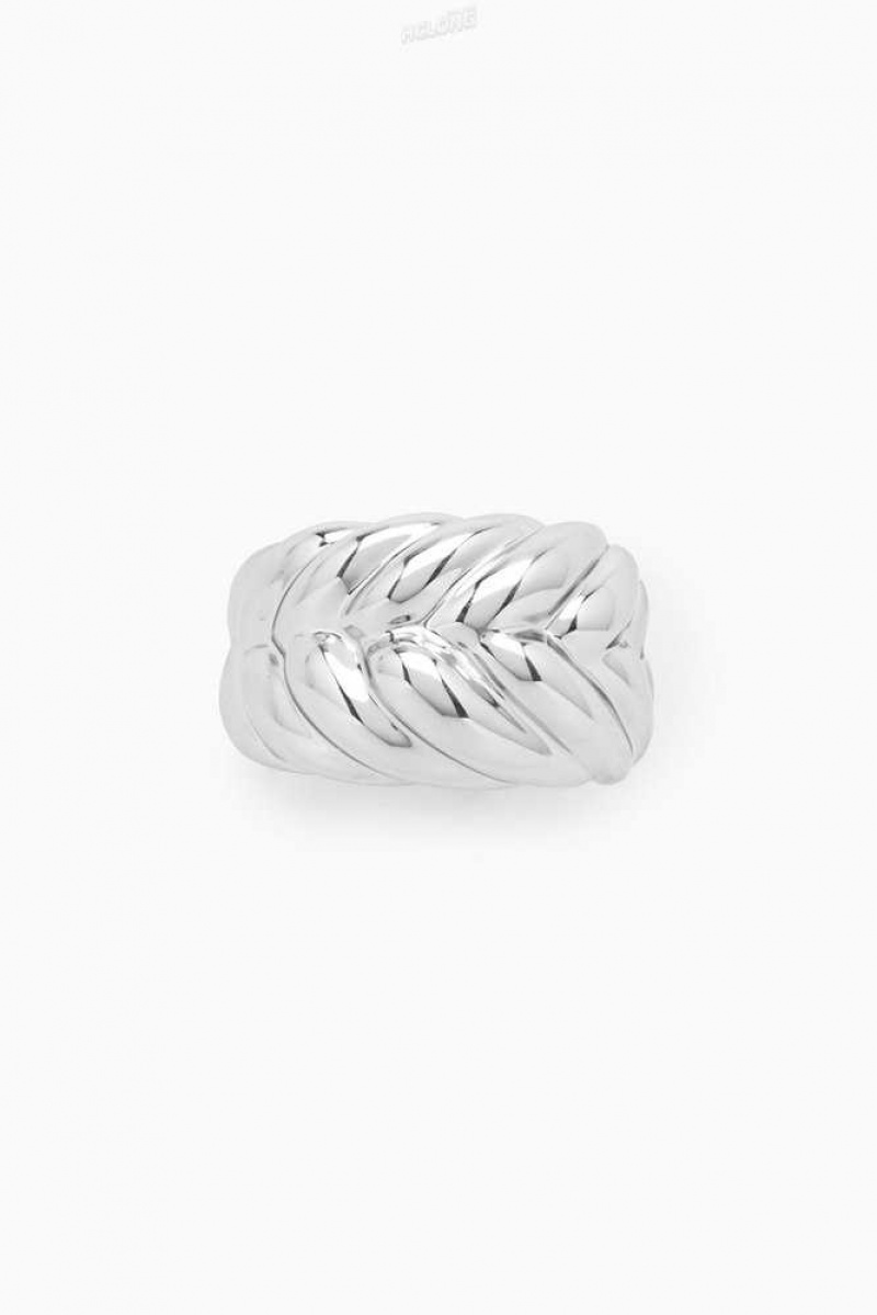 Women's COS Chunky Plait Rings | 160487MEN