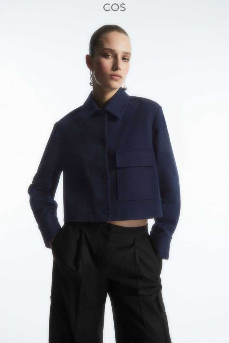 Women's COS Cropped Twill Jackets | 967034GJN