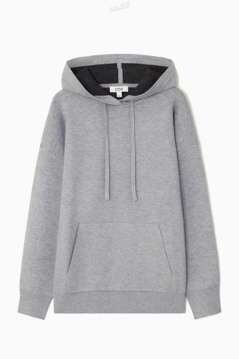 Women's COS Double-Faced Knitted Hoodie Tops | 987120HTD