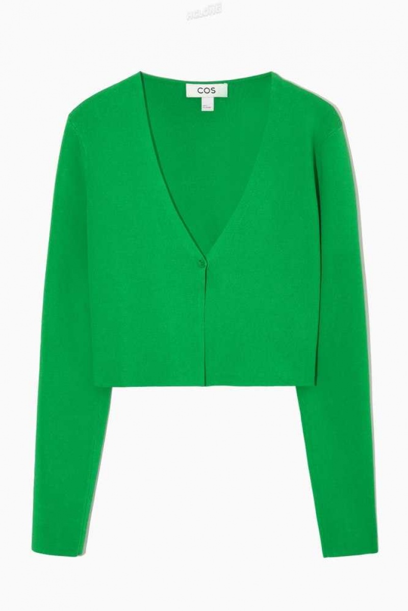 Women's COS Minimal Cropped V-Neck Cardigan Knitwear & Cardigans | 574218XWM