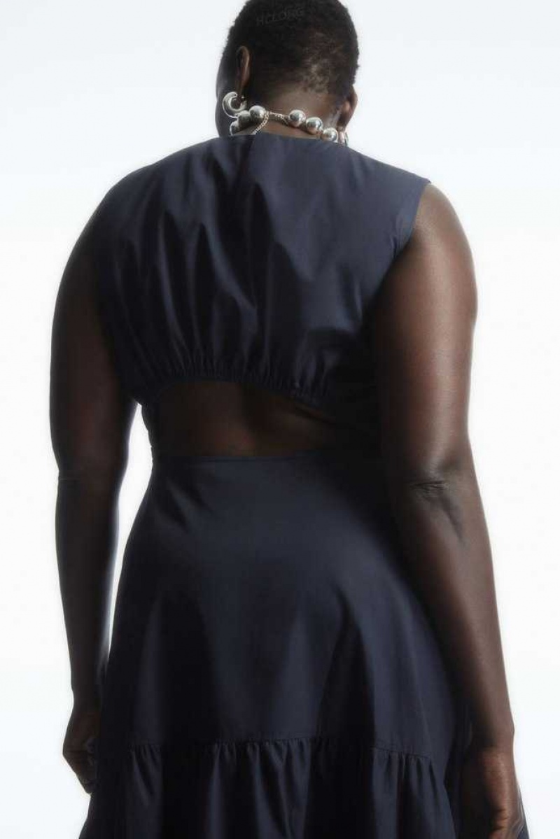 Women's COS Open-Back Tiered Dress Dress | 213897MZK