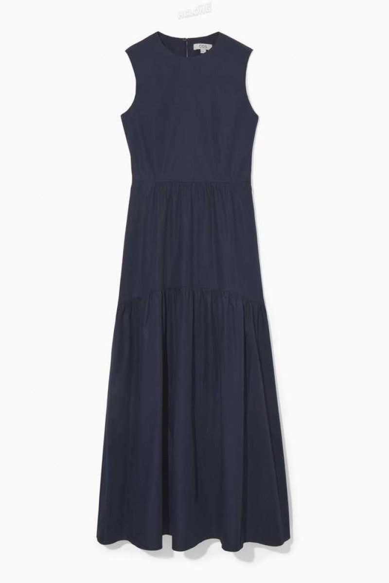 Women's COS Open-Back Tiered Dress Dress | 213897MZK