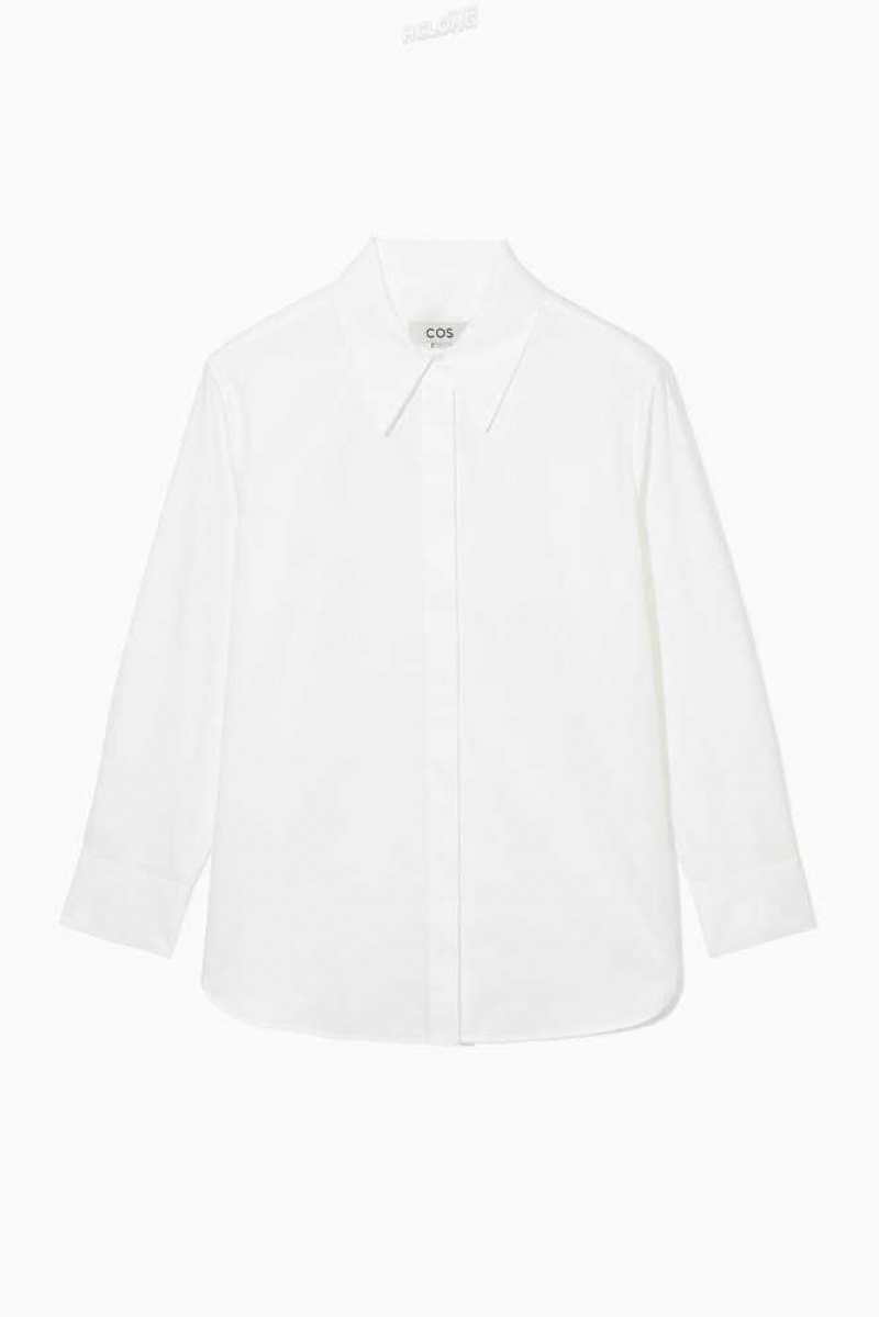 Women's COS Relaxed Cotton-Poplin Shirt Shirts & Blouses | 740952GAI