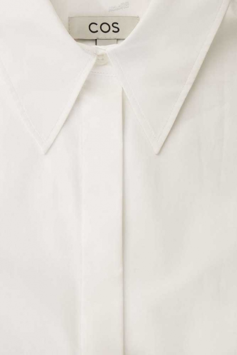 Women's COS Relaxed Cotton-Poplin Shirt Shirts & Blouses | 740952GAI