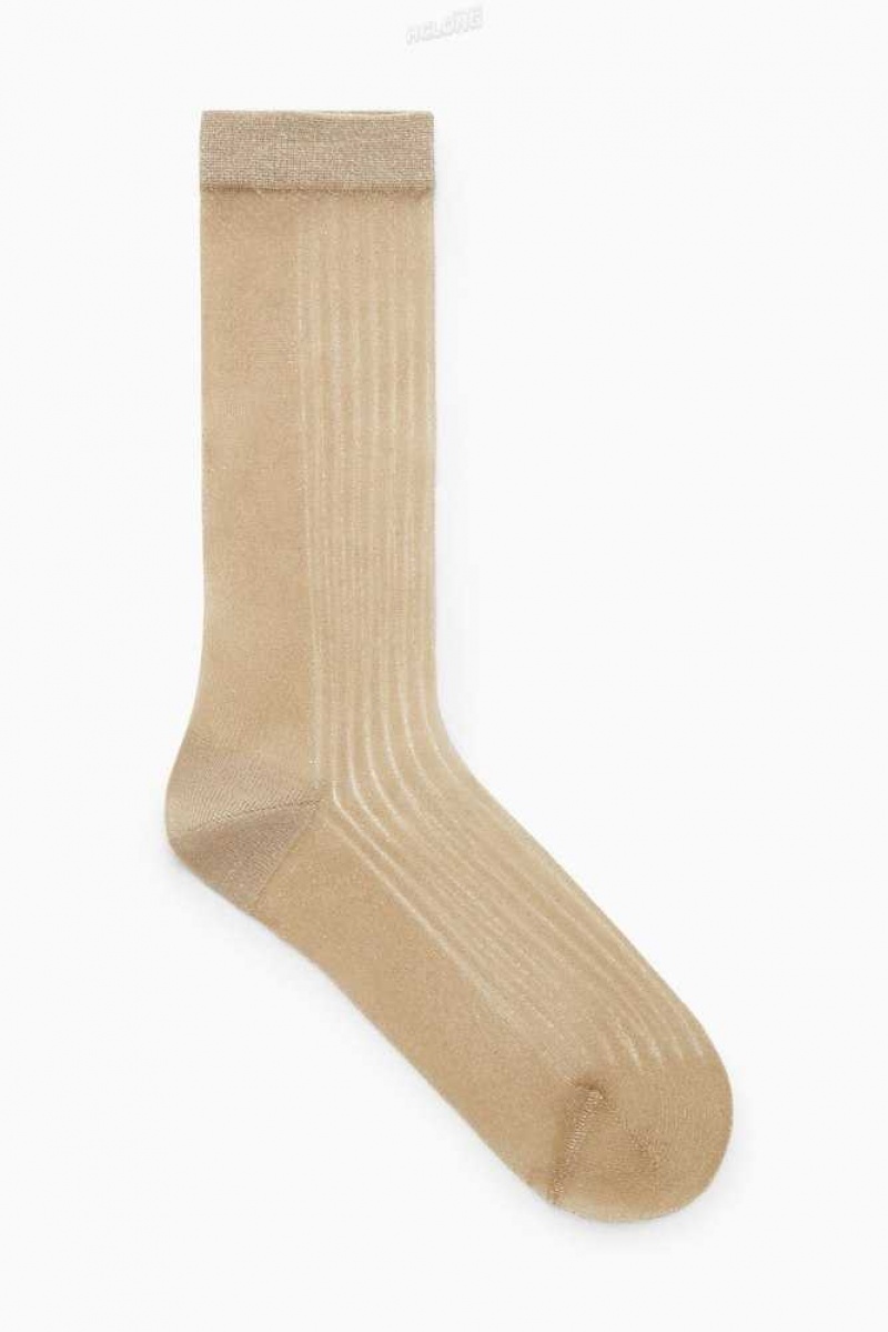 Women's COS Ribbed Sheer Socks | 258913DWO