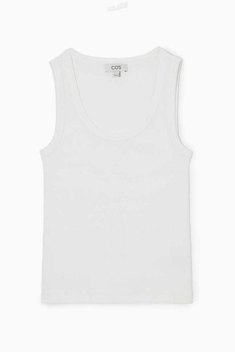 Women's COS Scoop-Neck Ribbed Tank Top Tops | 274851GRB