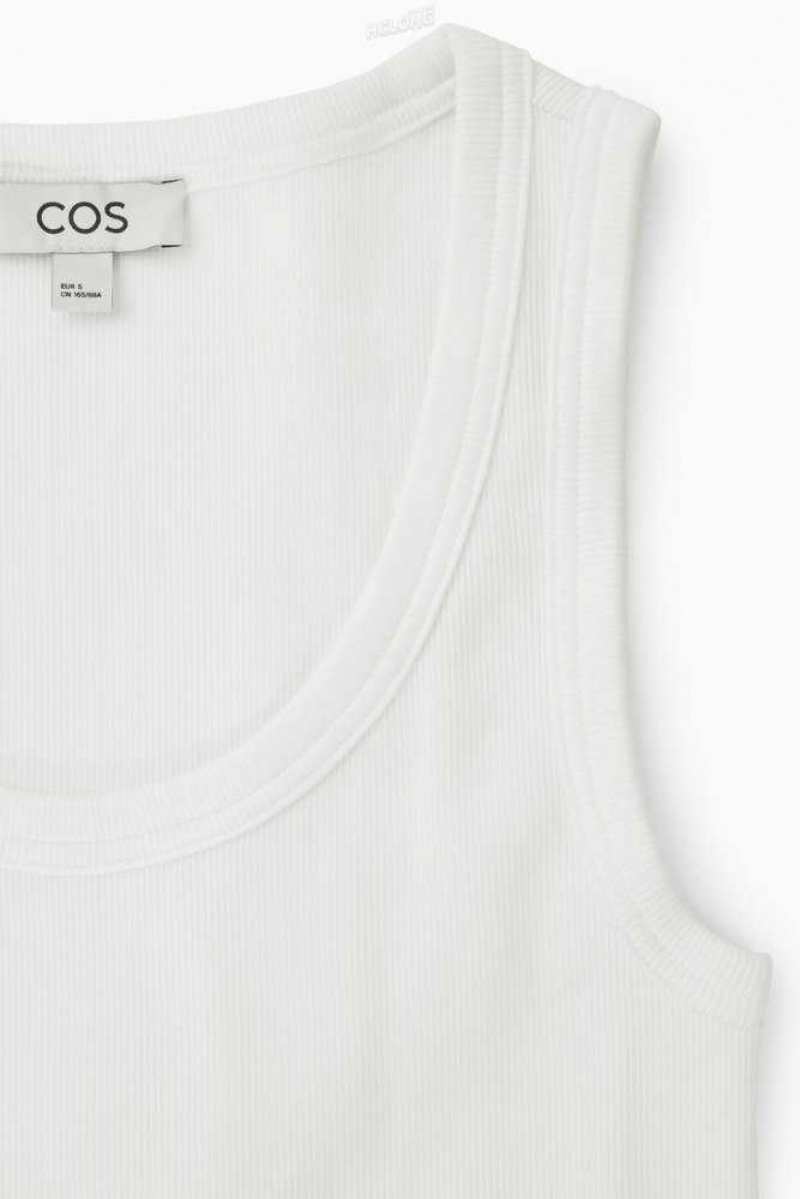 Women's COS Scoop-Neck Ribbed Tank Top Tops | 274851GRB