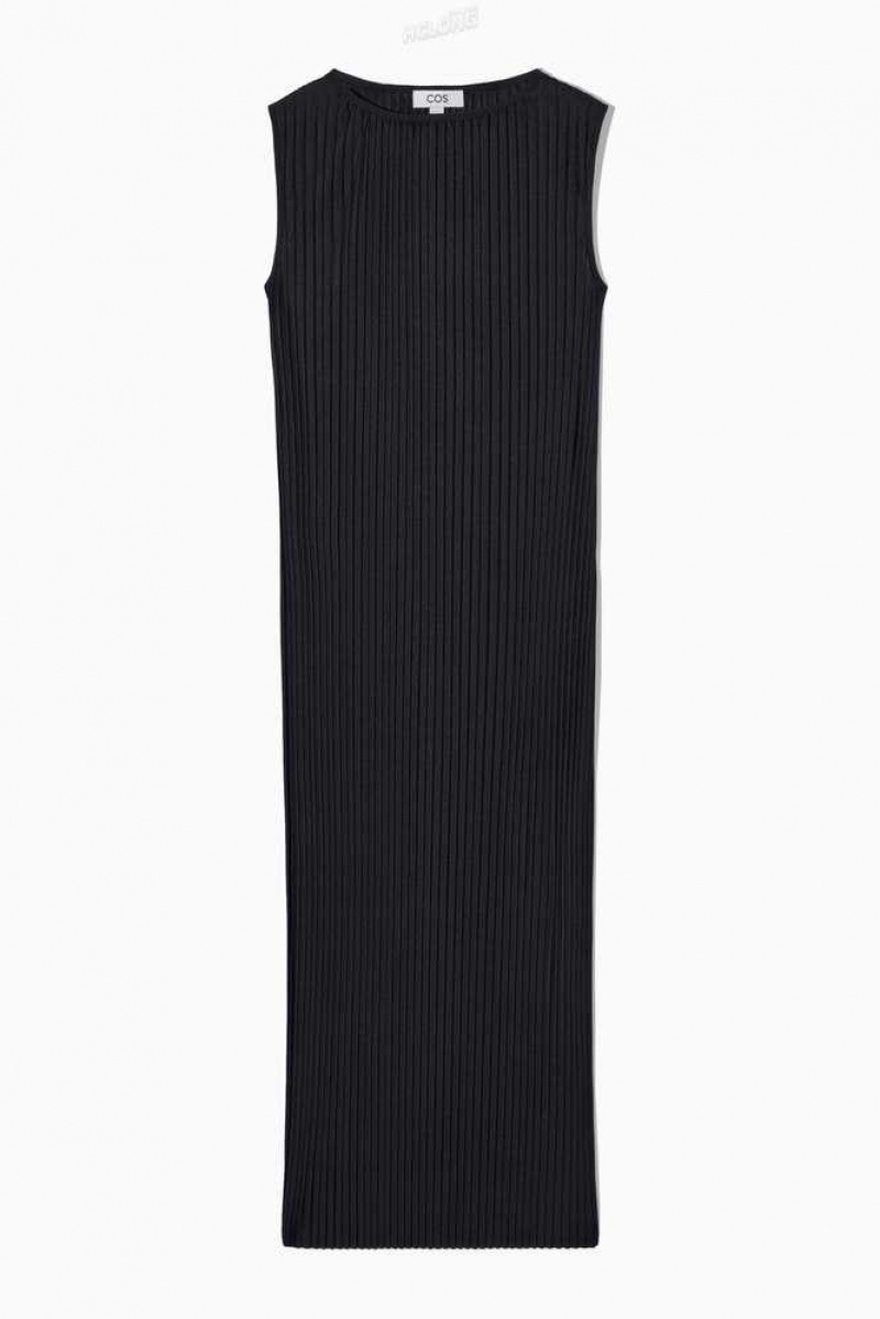 Women's COS Sleeveless Pleated Maxi Dress Dress | 429803FQJ