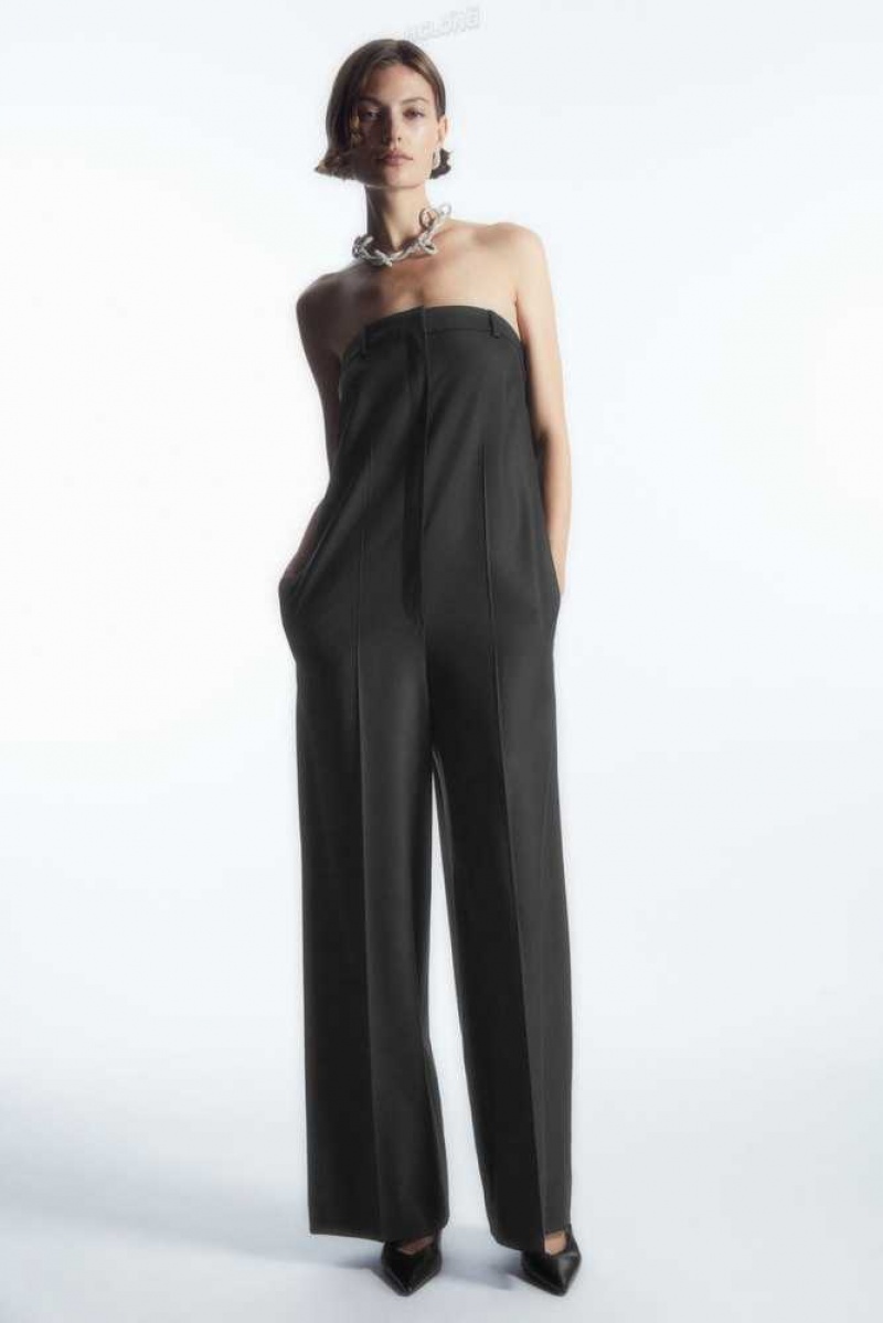 Women's COS Strapless Wool Tailored Jumpsuit Jumpsuit | 965420CUT