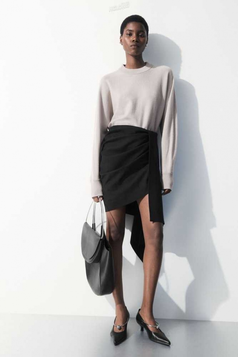 Women's COS The Asymmetric Draped Mini Skirt Skirts | 867205TVS