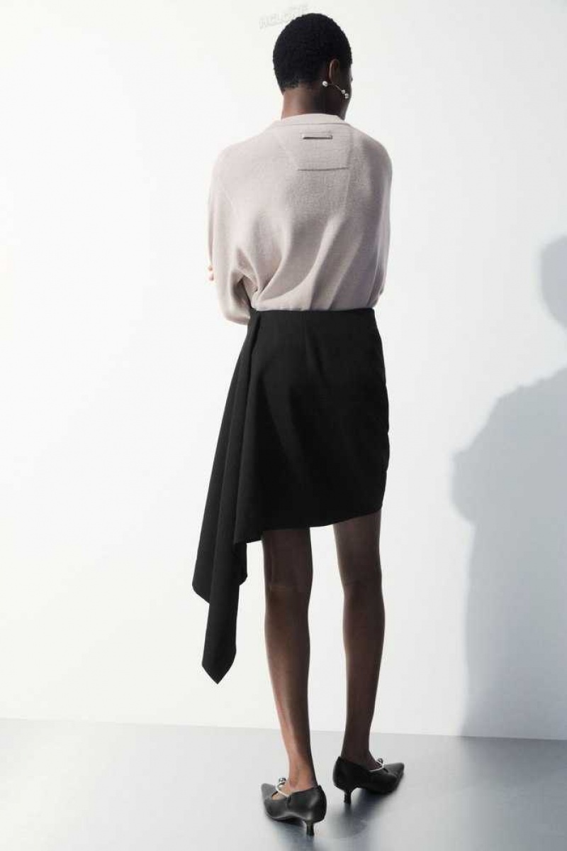 Women's COS The Asymmetric Draped Mini Skirt Skirts | 867205TVS