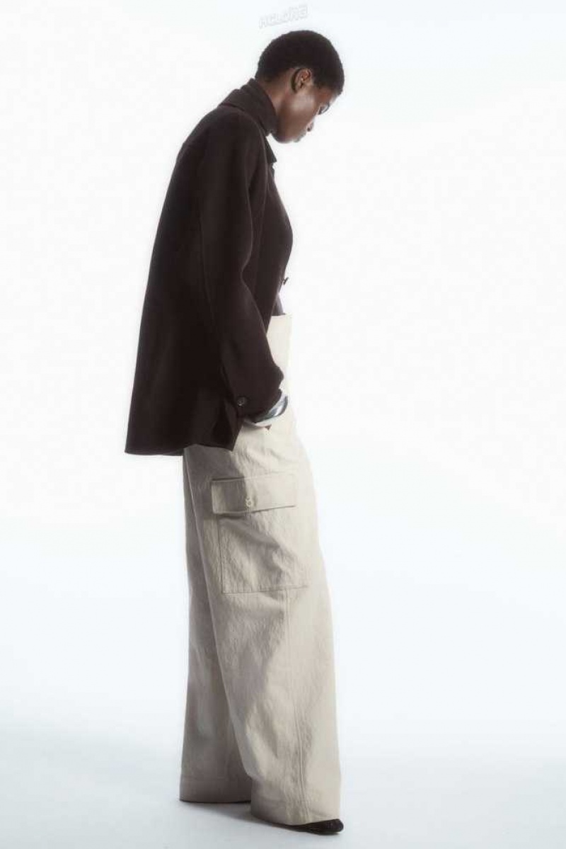 Women\'s COS Wide-Leg Cargo Pants Pants | 524697IFU